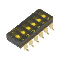 Comutator DIP-SWITCH 6 secțiuni ON-OFF 24VDC | Electronic-mag.ro | Componente Electronice