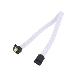 Cablu SATA III Alb 0,3m 90° | Electronic-mag.ro | Componente Electronice