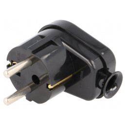 Conector alimentare AC mufă tată 2P PE 230V 16A negru | Electronic-mag.ro | Componente Electronice