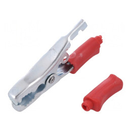 Bornă crocodil roșie 40A 15mm | Electronic-mag.ro | Componente Electronice