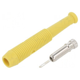 Soclu Banană 2mm Galben Pe Cablu 6A 60VDC | Electronic-mag.ro | Componente Electronice
