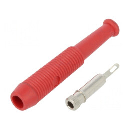 Soclu Banană 2mm 6A 60VDC Roșie pe Cablu Ø 2mm | Electronic-mag.ro | Componente Electronice