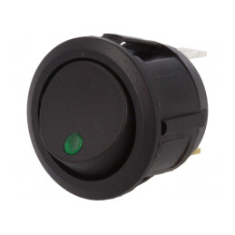 Comutator LED Verde ON-OFF 20A 14VDC | Electronic-mag.ro | Componente Electronice