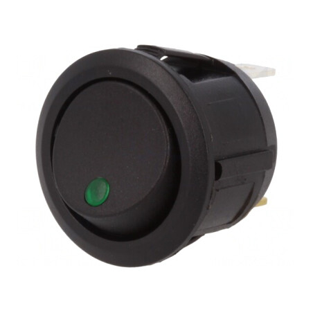 Comutator LED Verde ON-OFF 20A 14VDC | Electronic-mag.ro | Componente Electronice