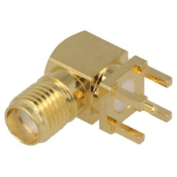 Conector SMA Mamă 90° THT PCB Aurit