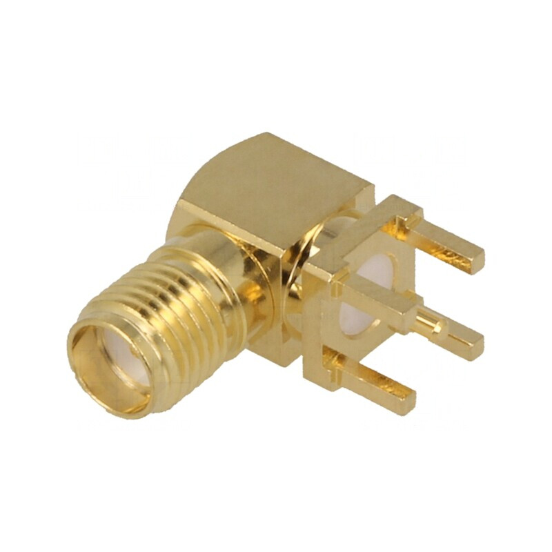 Conector SMA Mamă 90° THT PCB Aurit | Electronic-mag.ro | Componente Electronice