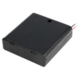 Suport Baterii AA 4x cu Comutator Negru | Electronic-mag.ro | Componente Electronice