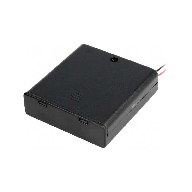 Suport Baterii AA 4x cu Comutator Negru | Electronic-mag.ro | Componente Electronice