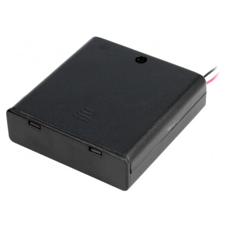 Suport Baterii AA 4x cu Comutator Negru | Electronic-mag.ro | Componente Electronice