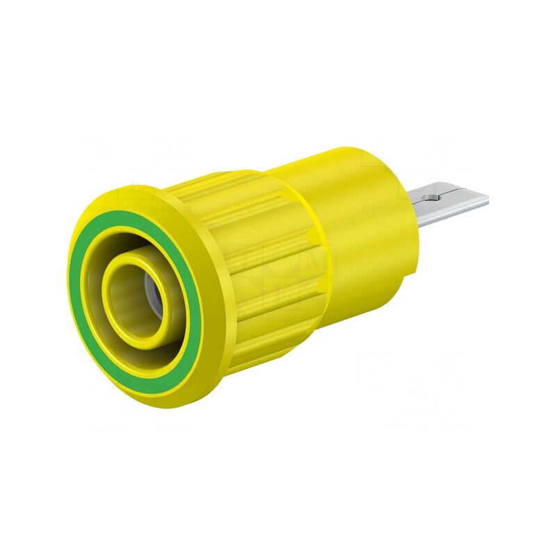 Soclu banană 4mm 24A 1kV galben-verde nichelat | Electronic-mag.ro | Componente Electronice Soclu banană 4mm 24A 1kV galben-verde nichelat | Electronic-mag.ro | Componente Electronice