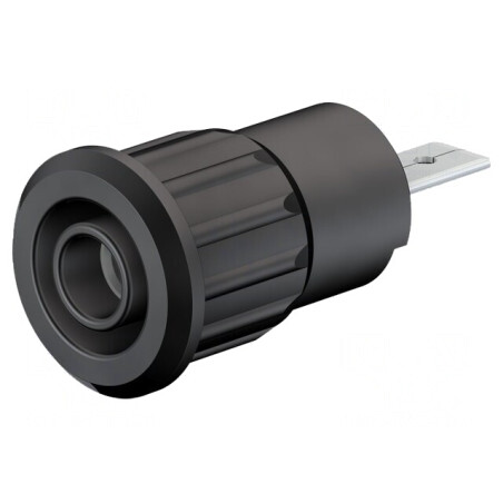 Soclu Banană 4mm 24A 1kV Negru Nichelat Alamă | Electronic-mag.ro | Componente Electronice
