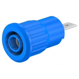 Soclu Banană 4mm Albastru Nichelat 24A 1kV | Electronic-mag.ro | Componente Electronice