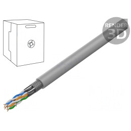 Cablu S/FTP Cat6a Cu LSZH Gri 305m | Electronic-mag.ro | Componente Electronice