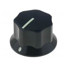 Buton rotativ negru cu indicator bachelită 6mm | Electronic-mag.ro | Componente Electronice