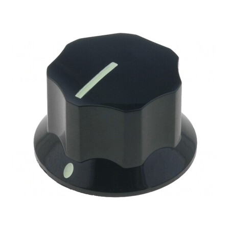 Buton rotativ negru cu indicator bachelită 6mm | Electronic-mag.ro | Componente Electronice