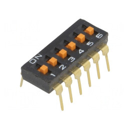 Comutator DIP-SWITCH 6 Secțiuni ON-OFF 24VDC | Electronic-mag.ro | Componente Electronice