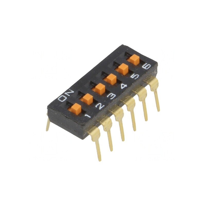 Comutator DIP-SWITCH 6 Secțiuni ON-OFF 24VDC | Electronic-mag.ro | Componente Electronice