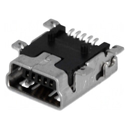 Soclu USB B mini SMT pentru PCB 5 pini orizontali | Electronic-mag.ro | Componente Electronice