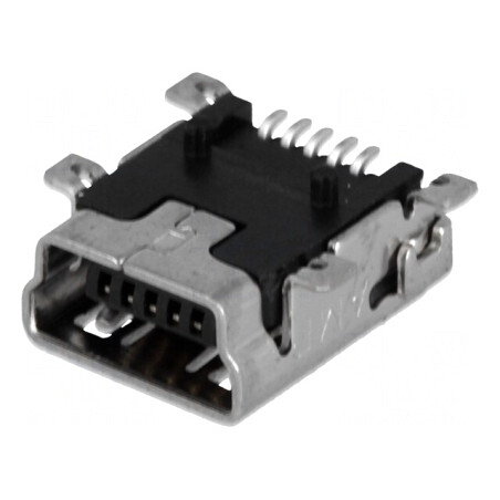 Soclu USB B mini SMT pentru PCB 5 pini orizontali | Electronic-mag.ro | Componente Electronice
