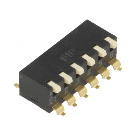 Comutator DIP-SWITCH 6 Secțiuni ON-OFF 0,025A 24VDC | Electronic-mag.ro | Componente Electronice