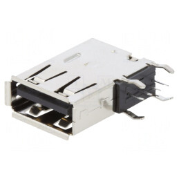 Conector USB A pentru PCB, THT, 4 pini, unghi 90°, aurit | Electronic-mag.ro | Componente Electronice