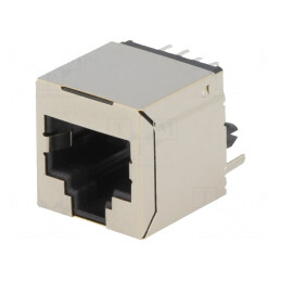 Soclu RJ45 Cat5 Ecranat 8P8C THT Drept | Electronic-mag.ro | Componente Electronice