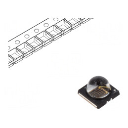 Emițător IR SMD 840-870nm 805mW 80° 1000mA Transparent