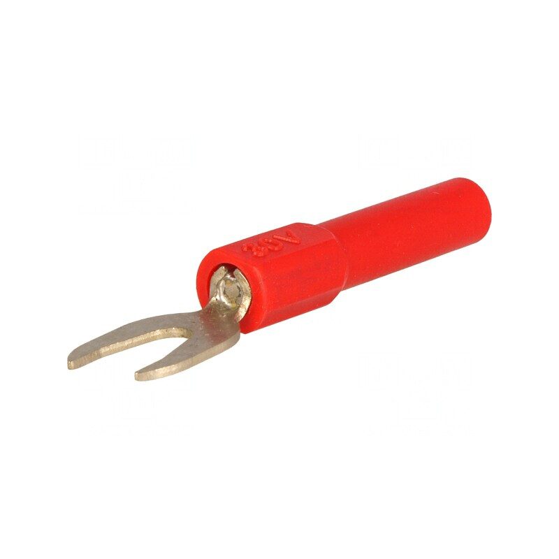 Adaptor Banană 4mm Furcă 60VDC 36A Roșu 51mm | Electronic-mag.ro | Componente Electronice