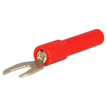 Adaptor Banană 4mm Furcă 60VDC 36A Roșu 51mm | Electronic-mag.ro | Componente Electronice