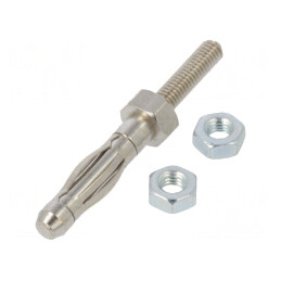 Mufă banană 4mm 32A 60VDC nichelată neizolată | Electronic-mag.ro | Componente Electronice