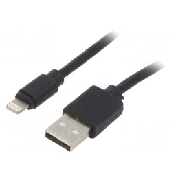 Cablu USB 2.0 Lightning 1m Negru | Electronic-mag.ro | Componente Electronice