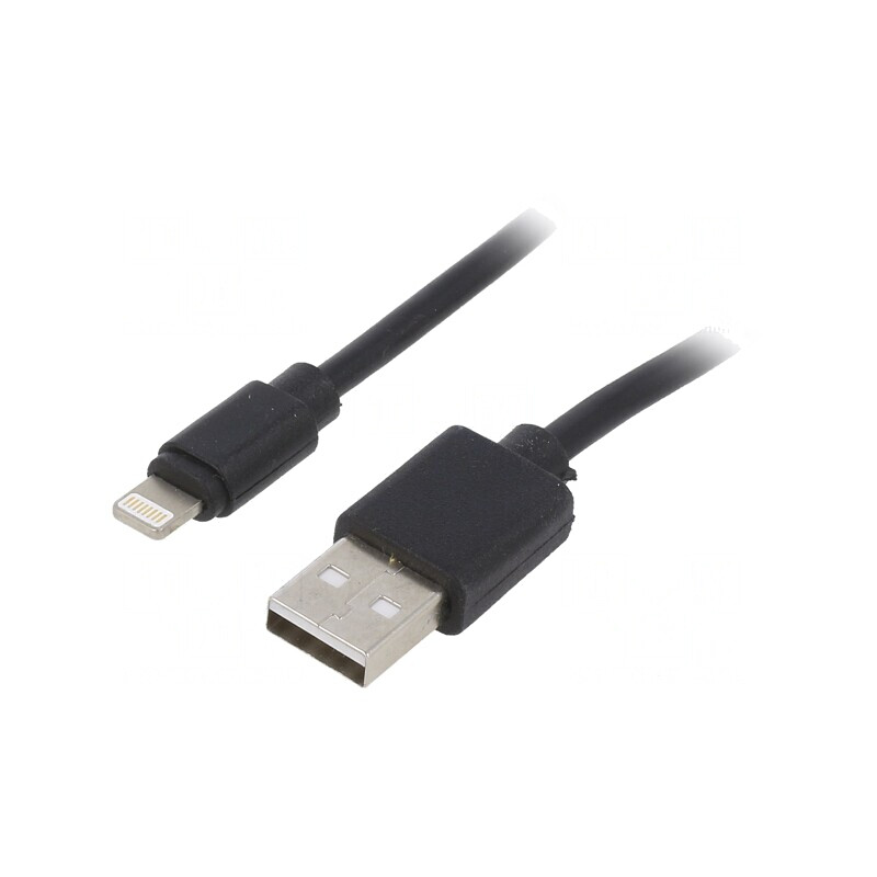 Cablu USB 2.0 Lightning 1m Negru | Electronic-mag.ro | Componente Electronice Cablu USB 2.0 Lightning 1m Negru | Electronic-mag.ro | Componente Electronice