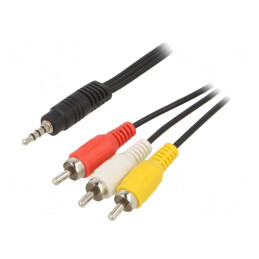 Cablu Audio Jack 3.5mm la RCA 2m Negru | Electronic-mag.ro | Componente Electronice