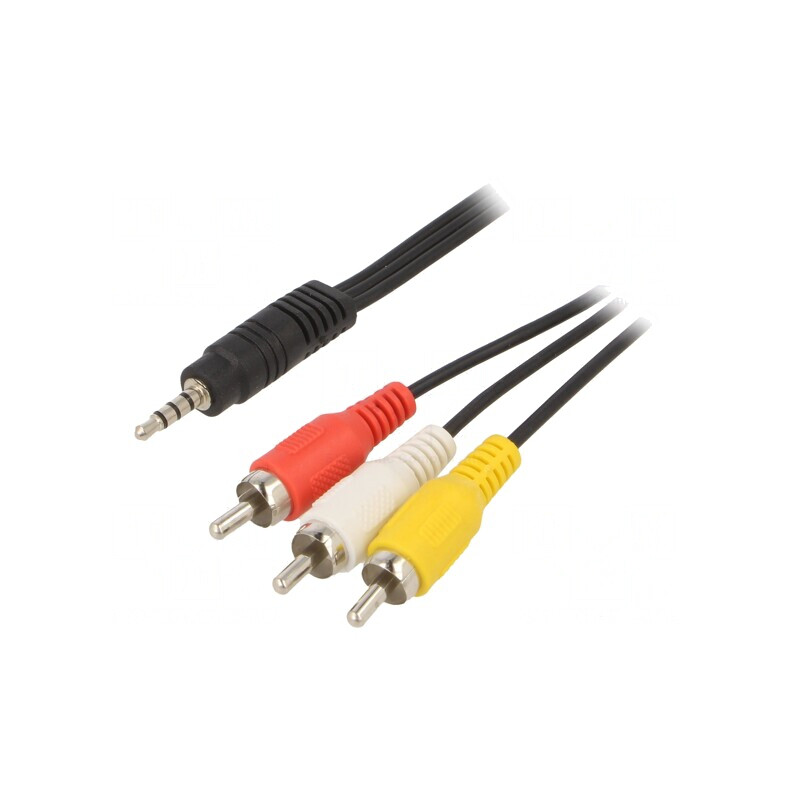 Cablu Audio Jack 3.5mm la RCA 2m Negru | Electronic-mag.ro | Componente Electronice