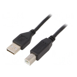 Cablu USB 2.0 A-B Aurit 1m Negru | Electronic-mag.ro | Componente Electronice