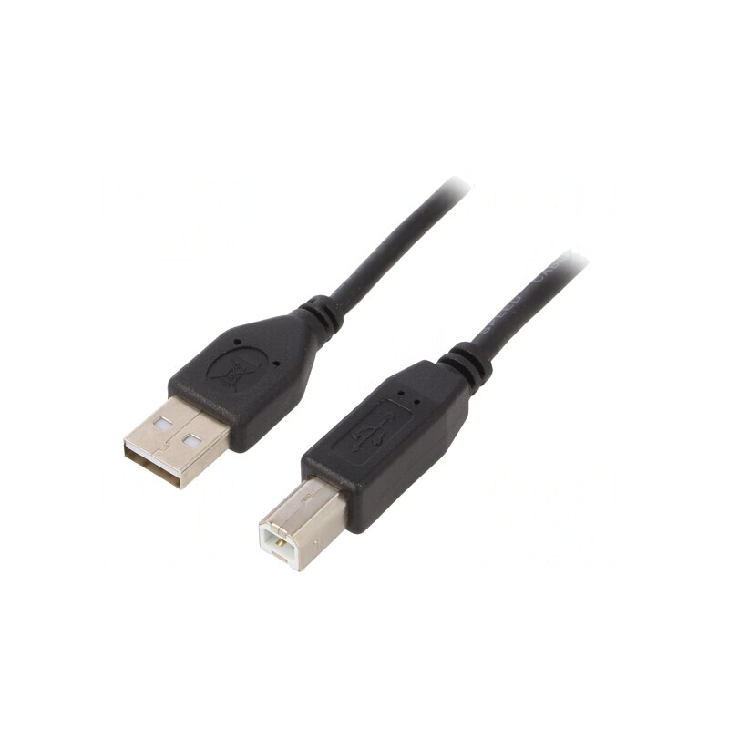 Cablu USB 2.0 A-B Aurit 1m Negru | Electronic-mag.ro | Componente Electronice Cablu USB 2.0 A-B Aurit 1m Negru | Electronic-mag.ro | Componente Electronice