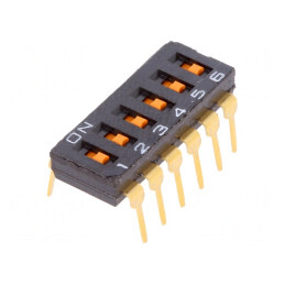 Comutator DIP-SWITCH 6 Secțiuni ON-OFF 0,025A 24V DC | Electronic-mag.ro | Componente Electronice