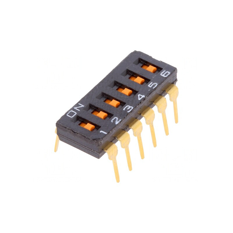 Comutator DIP-SWITCH 6 Secțiuni ON-OFF 0,025A 24V DC | Electronic-mag.ro | Componente Electronice