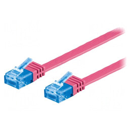 Cablul patch U/UTP Cat6a Cu roz 0.5m | Electronic-mag.ro | Componente Electronice