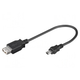 Cablu USB 2.0 A la B Mini 0.2m Negru | Electronic-mag.ro | Componente Electronice
