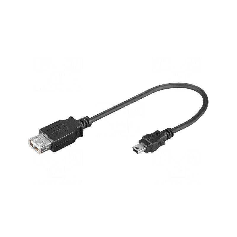 Cablu USB 2.0 A la B Mini 0.2m Negru | Electronic-mag.ro | Componente Electronice