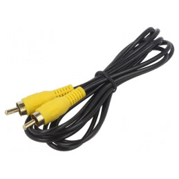 Cablu RCA 2m Aurit Negru | Electronic-mag.ro | Componente Electronice