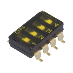 Comutator DIP-SWITCH 4 Secțiuni ON-OFF 0.025A 24VDC | Electronic-mag.ro | Componente Electronice