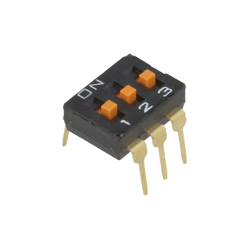 Comutator DIP-SWITCH 3 Secțiuni ON-OFF 24VDC | Electronic-mag.ro | Componente Electronice