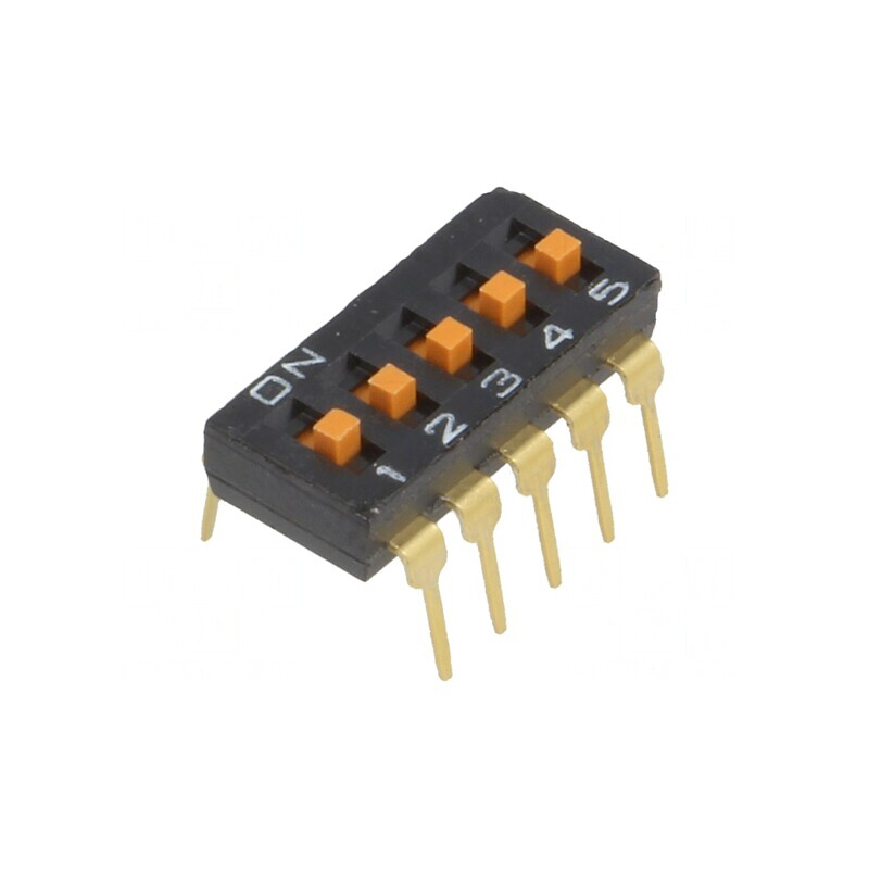 Comutator DIP-SWITCH 5 Secțiuni ON-OFF 24VDC | Electronic-mag.ro | Componente Electronice
