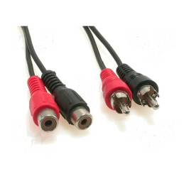Cablu RCA 2x2 1.5m Nichelat | Electronic-mag.ro | Componente Electronice