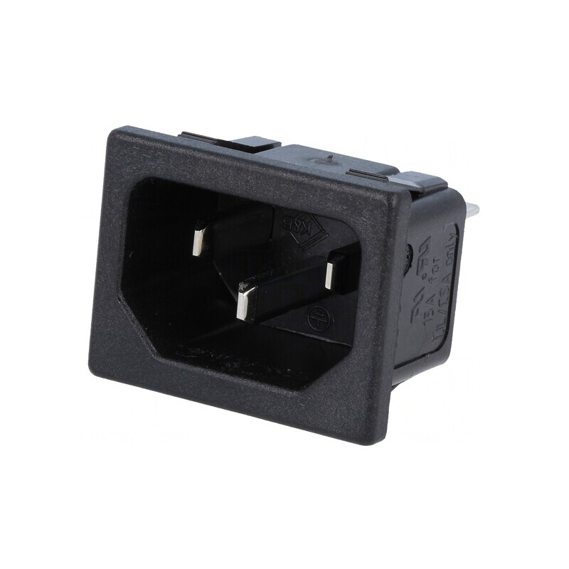 Conector de Alimentare AC Soclu Tată 10A IEC C14 | Electronic-mag.ro | Componente Electronice