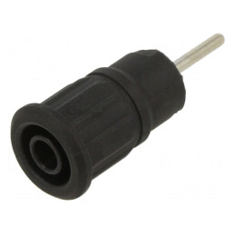 Soclu Banană 4mm 24A Negru Pe Panou | Electronic-mag.ro | Componente Electronice