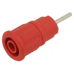 Soclu Banană Roșu 4mm 24A 1kV Panou | Electronic-mag.ro | Componente Electronice