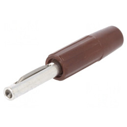 Mufă banană 4mm maro neizolat 10A 60VDC | Electronic-mag.ro | Componente Electronice